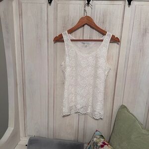 Banana Republic lined lace sleeveless top size Small